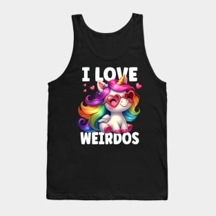 I Love Weirdos Unicorn Tank Top